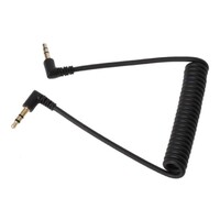 CKMOVA 3.5mm Right-angle TRS Male to 3.5mm TRS Male Coiled Cable 