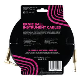 Ernie Ball 25ft Braided Instrument Cable Lead - Black