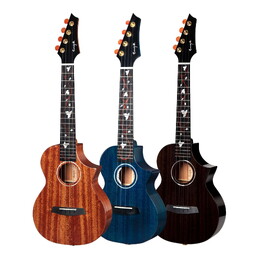 Enya M6 Solid Mahogany Ukulele - Black - Concert