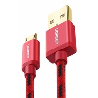 UGREEN Premium Micro USB to USB 2.0 Type A Cable Braided Jacket - RED - 150cm