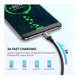 UGREEN USB-C to USB-A Quick Charging Braided Cable - 2m