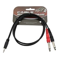 SWAMP Stereo 1/8" Mini-Jack to Dual 1/4" Cable - 1m