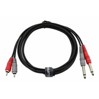 SWAMP Dual 1/4" Jack to RCA Cable - 1m
