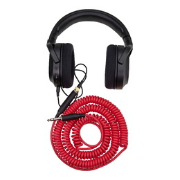 Pig Hog Hex Series Coiled Headphone Extension Cable 1/4" - 25ft - Candy Apple Red