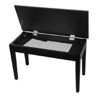 On Stage KB8904B Deluxe Solid Wood Flip Top Keyboard Piano Bench - Black Satin