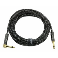 SWAMP TRG Series Braided Guitar Lead - Black and White - 3m