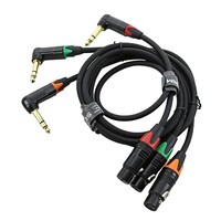 SWAMP Colour Coded XLR(f) to TRS Right-Angle Line Cables - Green - 1m