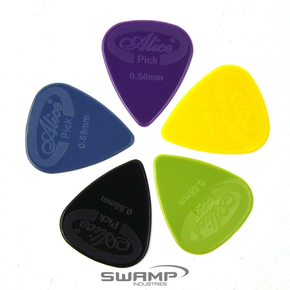 Set of 12x Alice Guitar Picks - Variety Pack - Celluloid - Small Round Tin