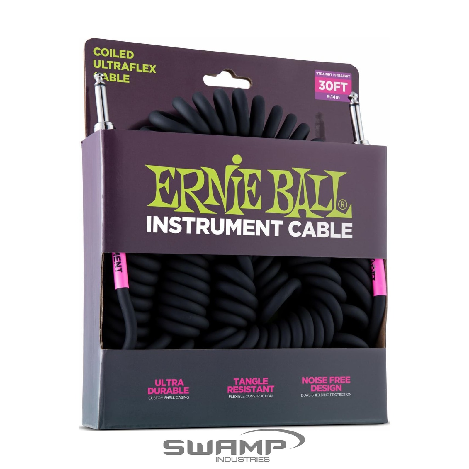 Ernie Ball 6048 10' Straight/Straight Instrument Cable - Black