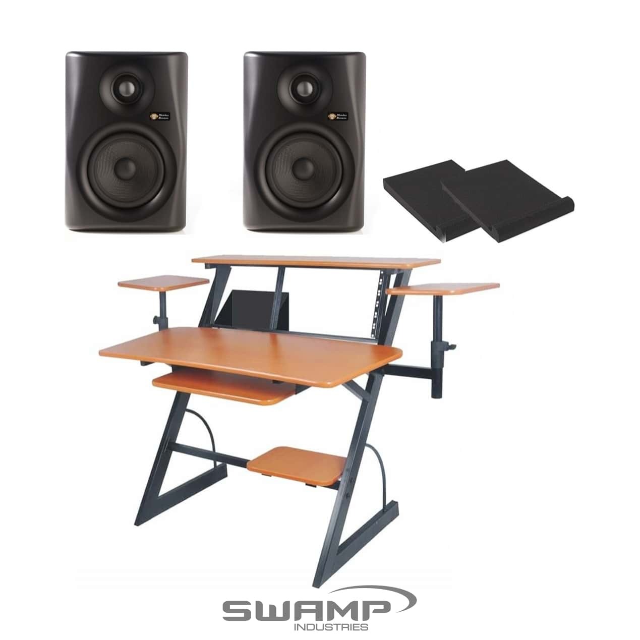 SWAMP LS-500 X-stand Heavy Duty DJ Laptop Stand with Interface Tray - Dual Tier