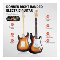Donner DST-100S Electric Guitar with Mini Amplifier and Accessories - Sunburst