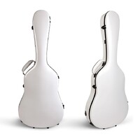 Enya Deluxe Fibreglass Dreadnought Guitar Case - White