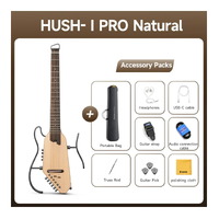 Donner HUSH-I PRO Acoustic-Electric Travel Guitar Kit - Natural