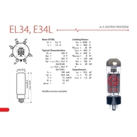 JJ Electronic EL34 Power Tubes - Matched Pair