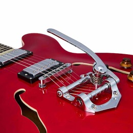 Artist Cherry58TRM Semi-Hollow Electric Guitar with Tremolo & Hard Case