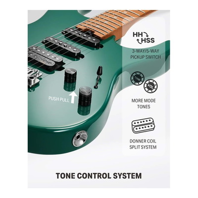 Donner DST-700 Electric Guitar HSS Pickup - Forest Green