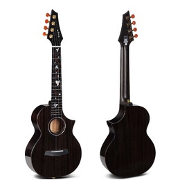 Enya M6 Solid Mahogany Ukulele - Black - Concert