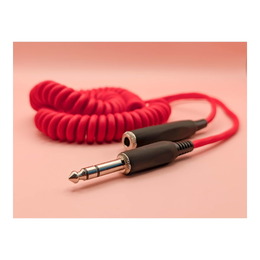 Pig Hog Hex Series Coiled Headphone Extension Cable 1/4" - 25ft - Candy Apple Red