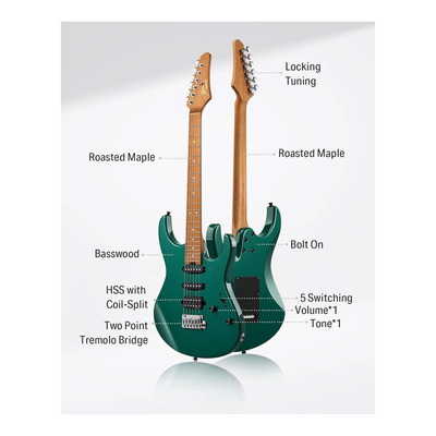 Donner DST-700 Electric Guitar HSS Pickup - Forest Green