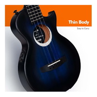Enya Taimane Moon Tenor 4-String Ukulele with AcousticPlus Pickup - Blue