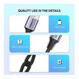 UGREEN USB-C to USB-A Quick Charging Braided Cable - 2m