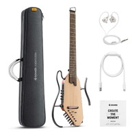 Donner HUSH-I PRO Acoustic-Electric Travel Guitar Kit - Natural