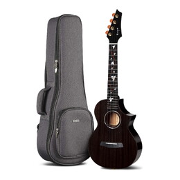 Enya M6 Solid Mahogany Ukulele - Black - Concert