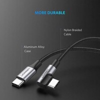 UGREEN US255 USB-C to USB-C Right Angle Fast Charging Cable - 1m