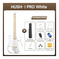 Donner HUSH-I PRO Acoustic-Electric Travel Guitar Kit - White