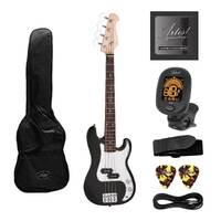 Artist MiniB 3/4 Size Electric P-Bass Guitar with Accessories - Black