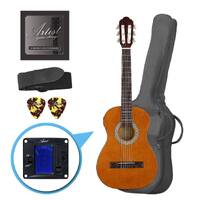 Artist CL12AM 1/2 Size Nylon String Classical Guitar Pack  - Amber