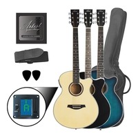 Artist LSPSBK Small Body Acoustic Guitar Pack - Black