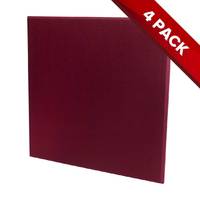 4x Fibreglass Acoustic Treatment Panel - Wine Red - 60cm x 60cm