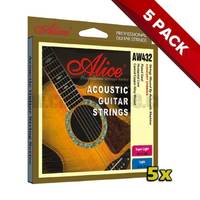 5x Alice Acoustic Guitar Strings 12-53