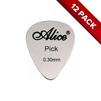 12x Alice Steel Guitar Picks, 0.3mm