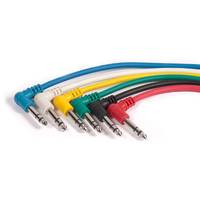 Set of 6x 90 Degree Angle 1/4" TRS Coloured Patch Cables
