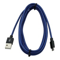 SWAMP Micro USB to USB 2.0 Male Braided Jacket - Blue - 1m