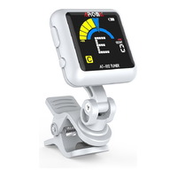 Aroma AT102WH Rechargeable Chromatic Clip-on Tuner - White