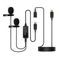 CKMOVA LCM6LD Dual-head Lavalier Microphone for iOS Lightning Devices