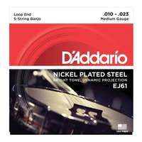 D'Addario J61 5-String Banjo Strings Medium Gauge 10-23