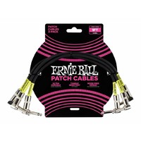 Ernie Ball 6075 1' Angle / Angle Patch Cable 3-Pack Black