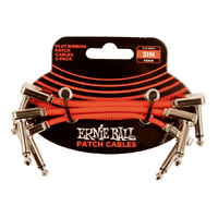 Ernie Ball Flat Ribbon 3-Pack Patch Cables - Red - 3 inch
