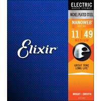Elixir 12102 Nanoweb Electric Guitar Strings - Medium Gauge - 11-49