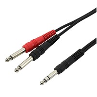SWAMP Stereo 1/4" to Dual Mono 1/4" Cable - 1m