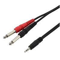 SWAMP Stereo 1/8" Mini-Jack to Dual 1/4" Cable - 1m
