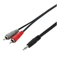 SWAMP Stereo 1/8" Mini-Jack to Dual RCA Cable - AUX Splitter - 50cm