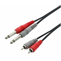 SWAMP Dual 1/4" Jack to RCA Cable - 1m