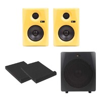 Monkey Banana Gibbon 5" Powered Studio Monitors + Active 10" Subwoofer - Yellow