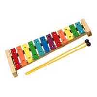 Opus Percussion 12-Note Glockenspiel with Natural Wood Frame - Coloured
