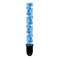 Perri's 1.5" Ukulele Strap with Leather ends - Blue & White Luau design